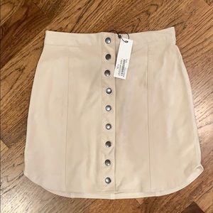 Cream Button Down Skirt